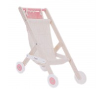 Žaislinis medinis vežimėlis lėlėms su krepšiu priedams | Classic World CW50549